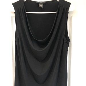 GRACE BLACK COWL-NECK BLOUSE